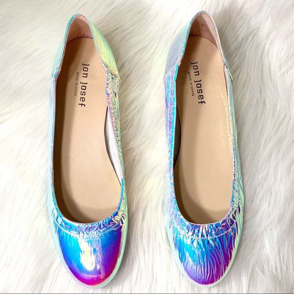 SOLD-Jon Josef Iridescent Crinkle Patent Flats {Spain} - Picture 3 of 10